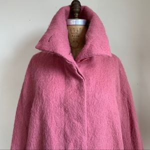 Talbots dusty rose pink mohair cowl neck coat